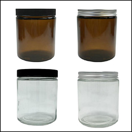 Straight Sided Jar with lid, Pack of 12 (16 Oz)