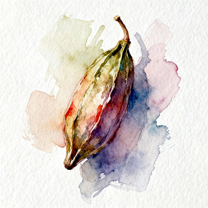 Green pod with red tones