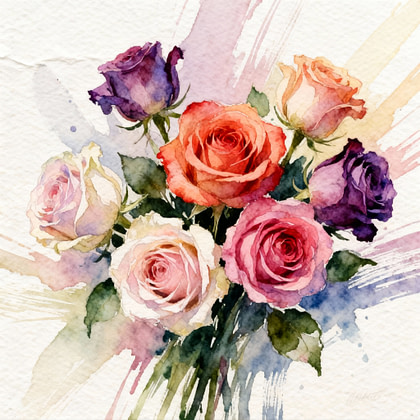 bouquet of roses with different colors