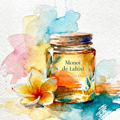 Transparent jar next to yellow flower