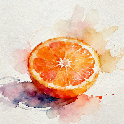 Half of juicy orange alone