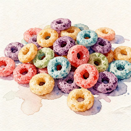 Colored cereals loops