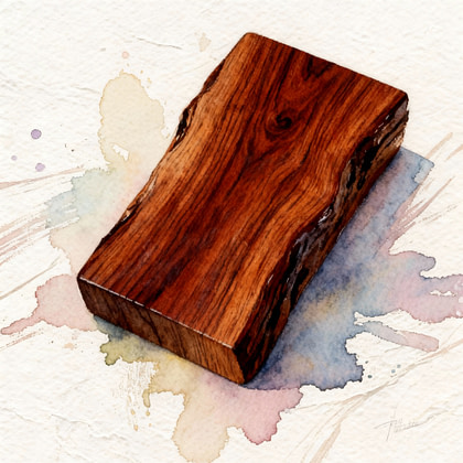 A rectangle of red wood