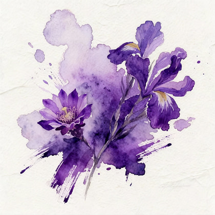 Two violets flowers side by sde