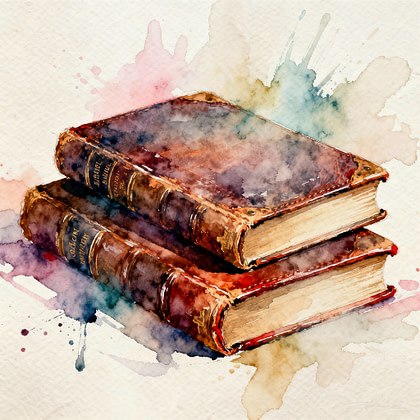 Two old books with leather covers