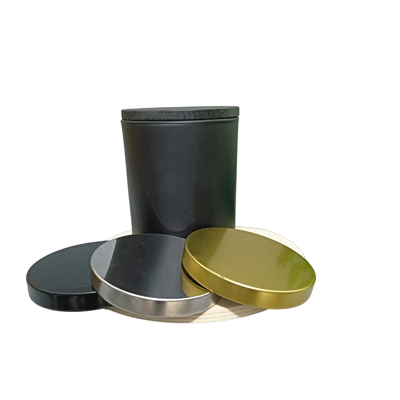 black jar with different lids color