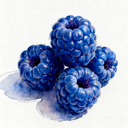 For pieces of blue raspberries