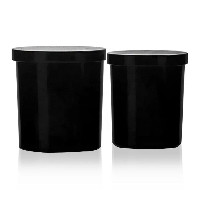 two black jars with white background